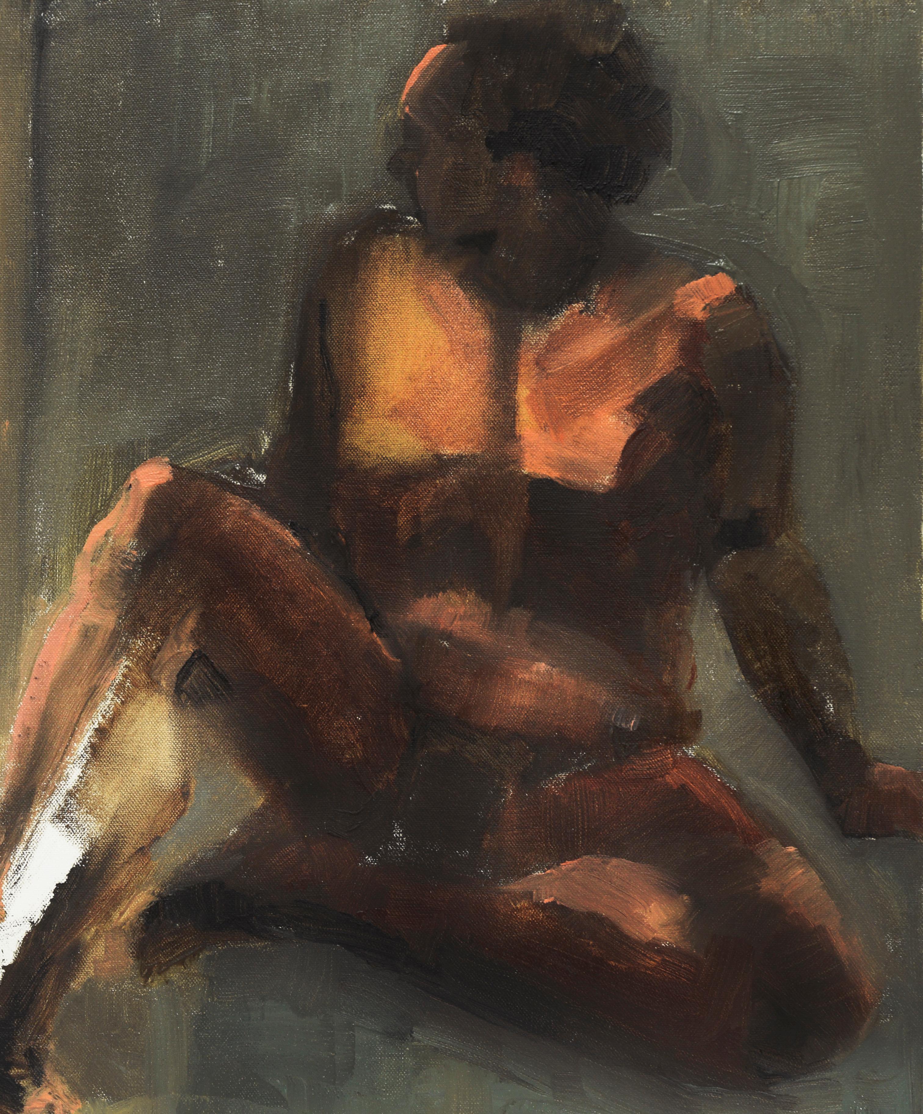 Bay Area Figurative Nude Study - Oil On Canvas - Abstract Expressionist Painting by Sumrall