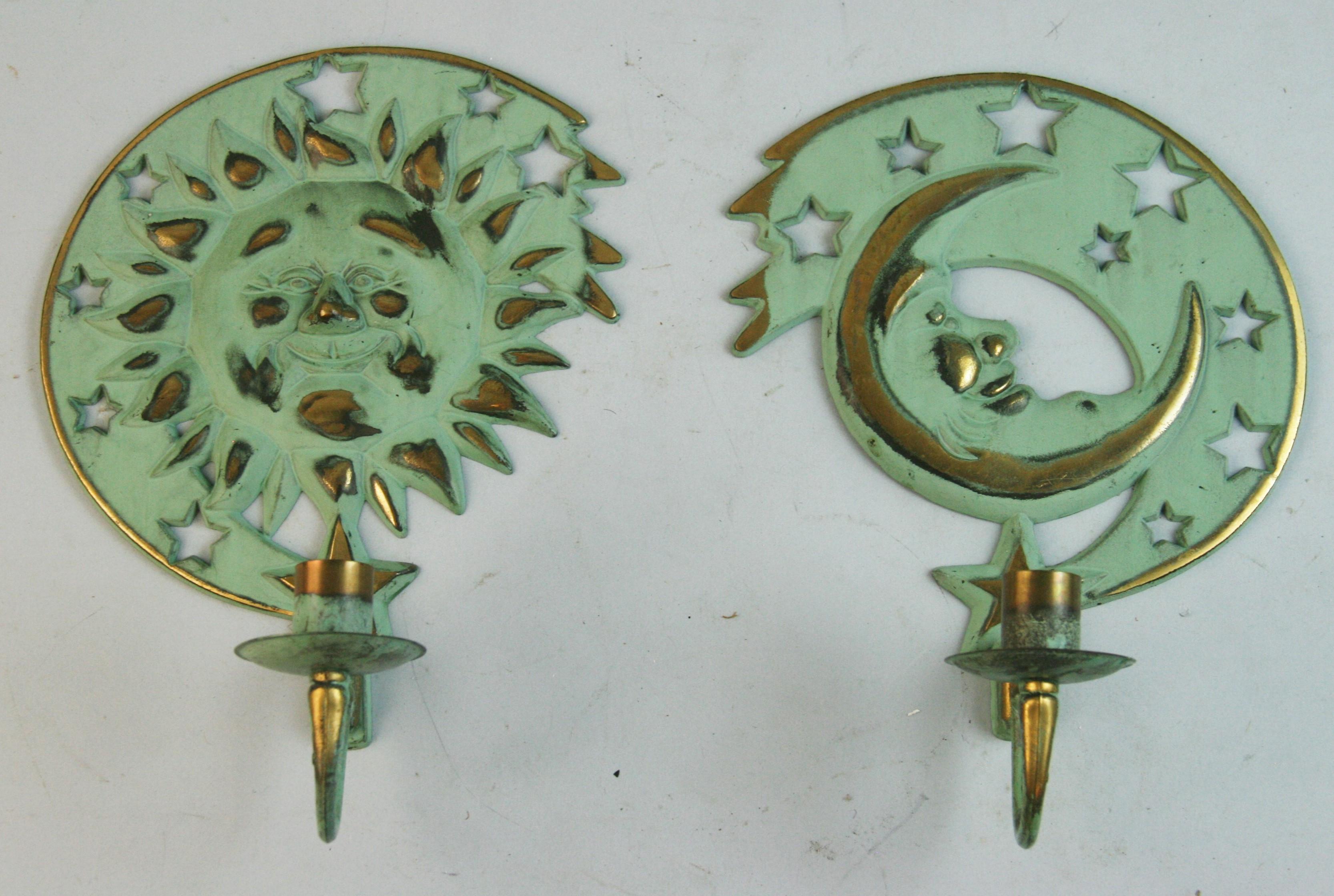 1458 Sun and moon candle sconces