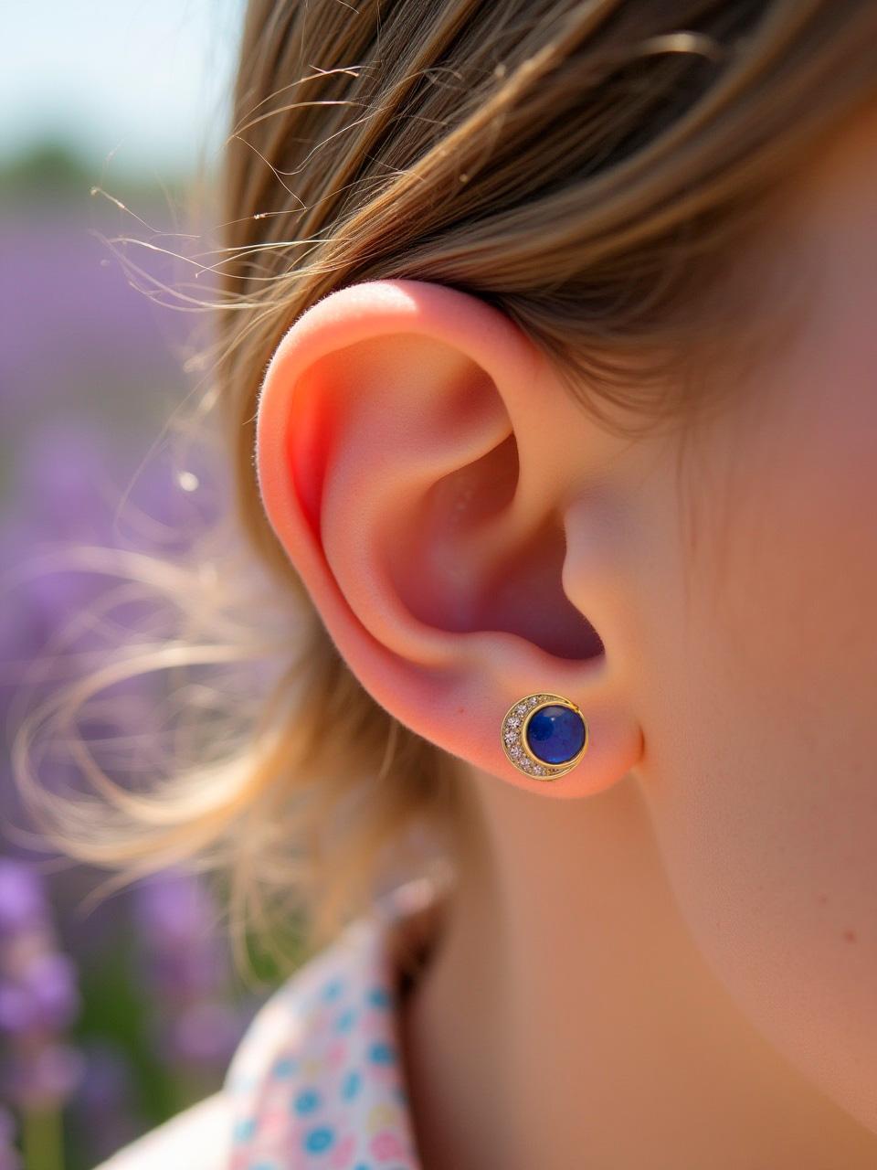 Cabochon Orecchini a perno con sole e luna, giorno e notte in vendita