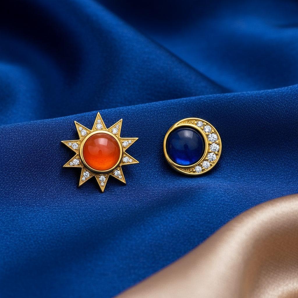 Donna Orecchini a perno con sole e luna, giorno e notte in vendita