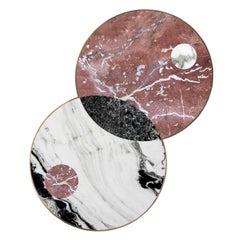 Sun and Moon Marble and Metal Coffee Table, Dune, by Lara Bohinc