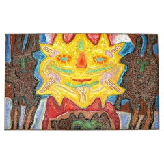 Vintage "Sun and Two Trolls" – Large Polychrome Mosaic Artwork by Herman Stilling