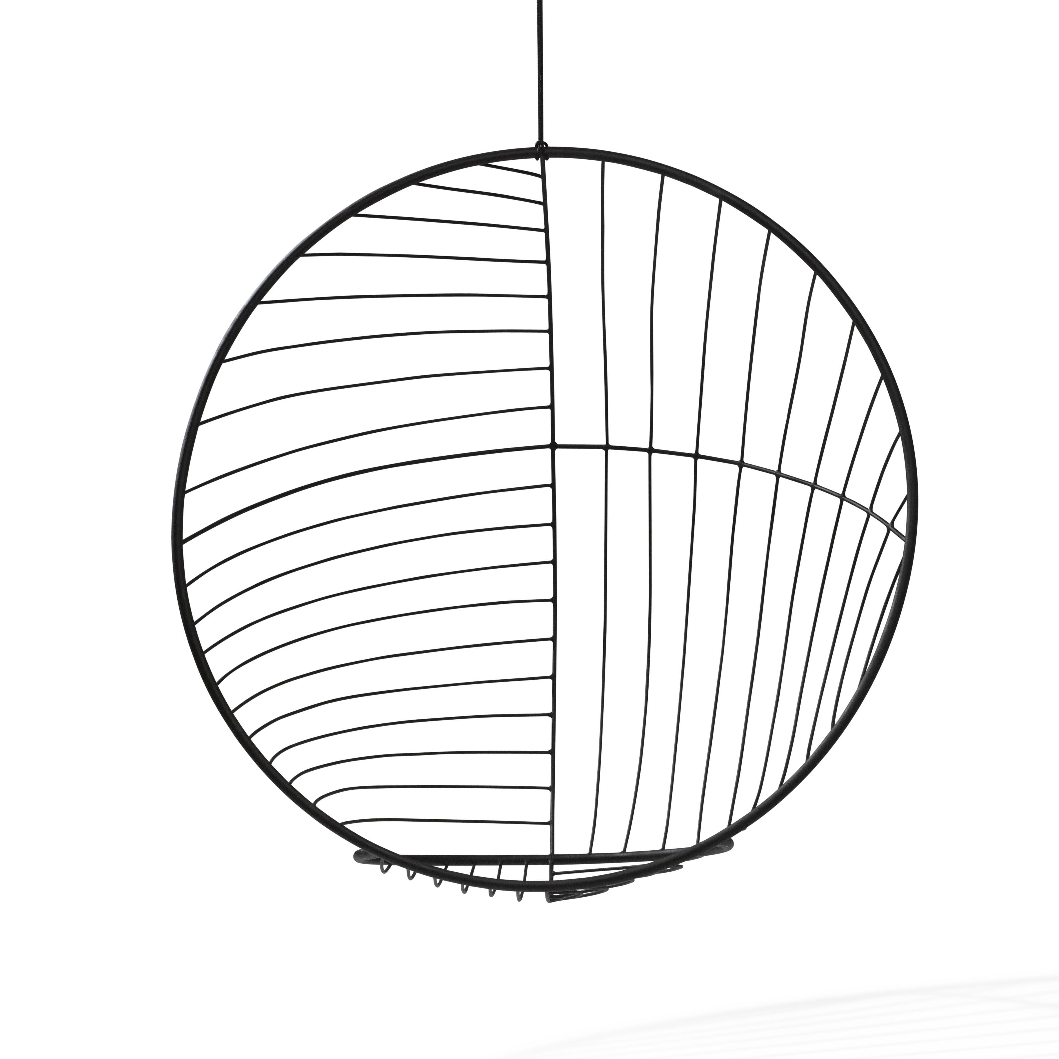 Sonnenblasen-Hängelampe, moderner Stahlsessel für den Außenbereich, schwarz, 21. Jahrhundert (Moderne) im Angebot