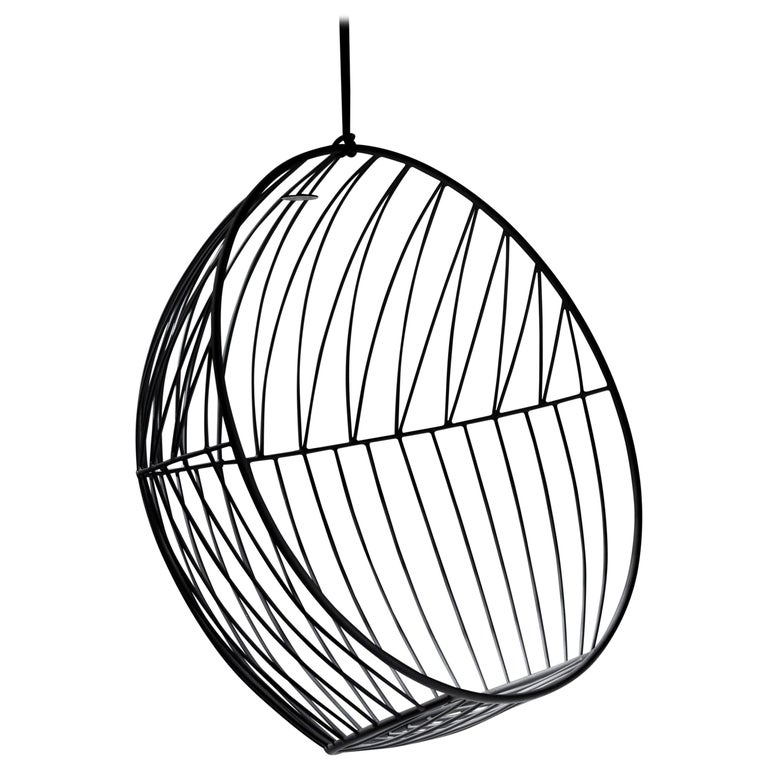 Sun Bubble Hanging Swing Chair Modern Steel In/Outdoor Black, 21st Century  For Sale at 1stDibs
