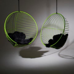 Sun Bubble Hanging Swing Chair Modern Steel in/Outdoor Green, 21st Century