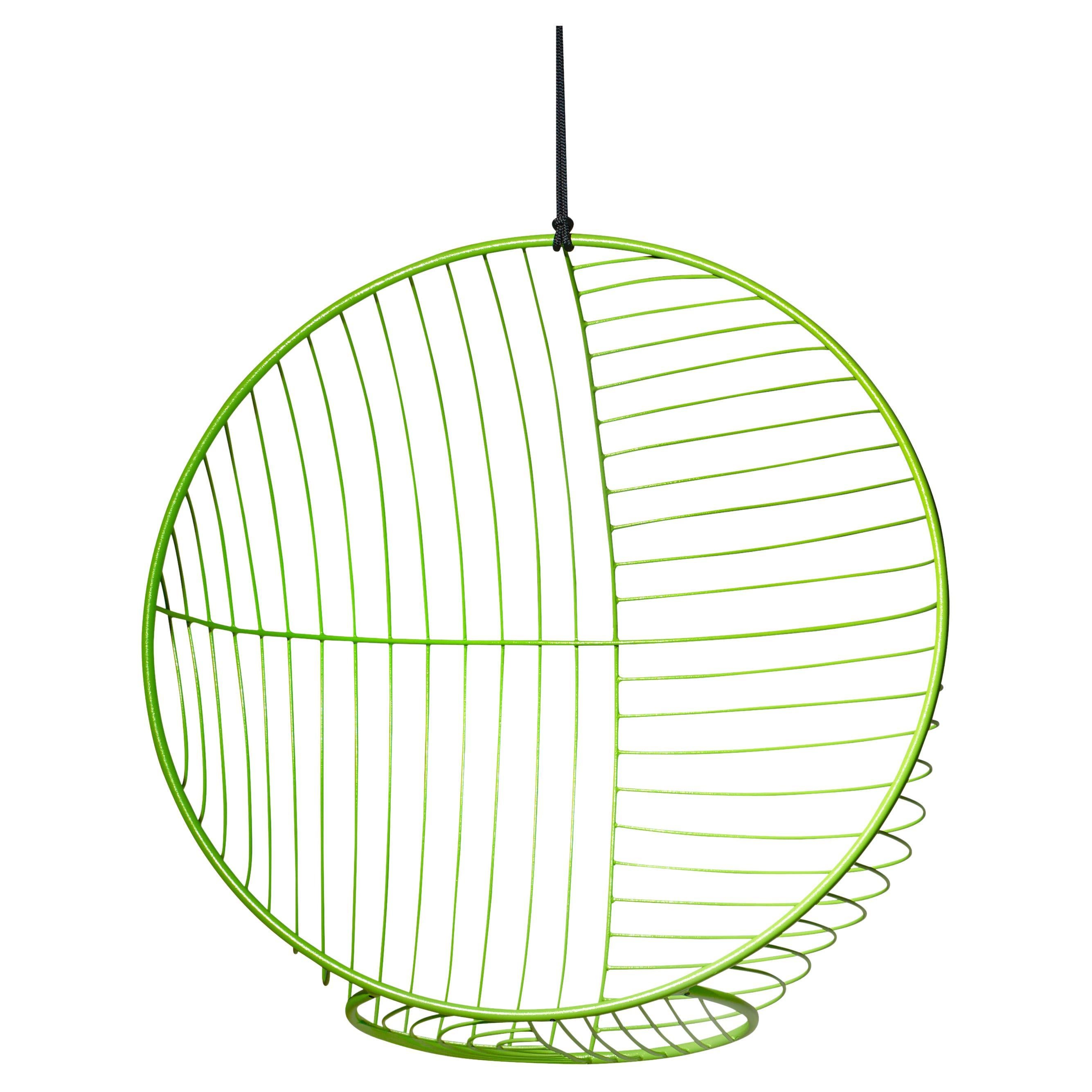 Sun Bubble Hanging Swing Chair Modern Steel in/Outdoor Green, 21st Century For Sale