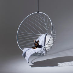 Sun Bubble Hanging Swing Chair Modern Steel In / Outdoor, Silver 21st Century