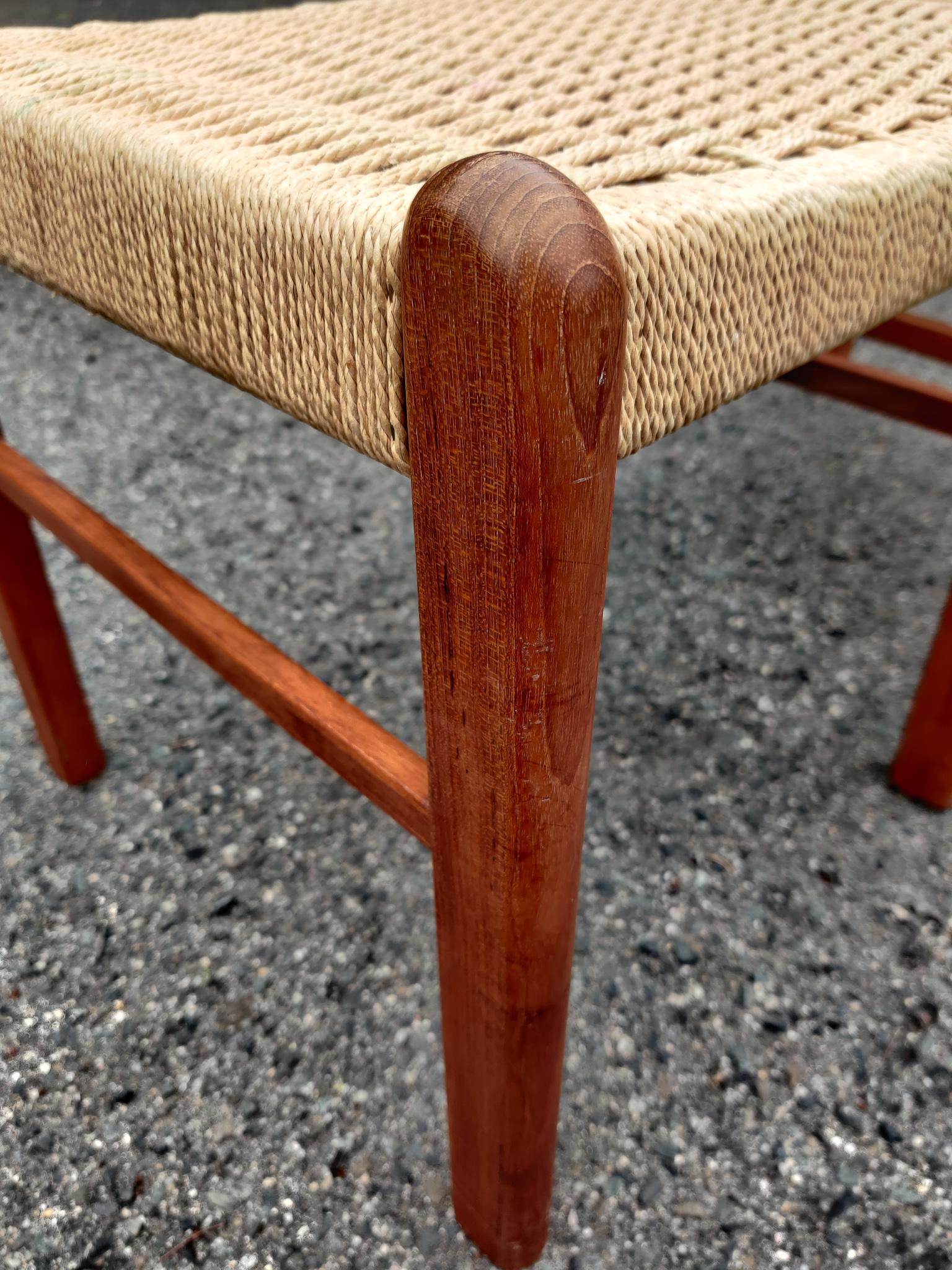 Thai Sun Cabinet Co BL1 Three Danish Style Teak Papercord Benches MidCentury Inspired For Sale