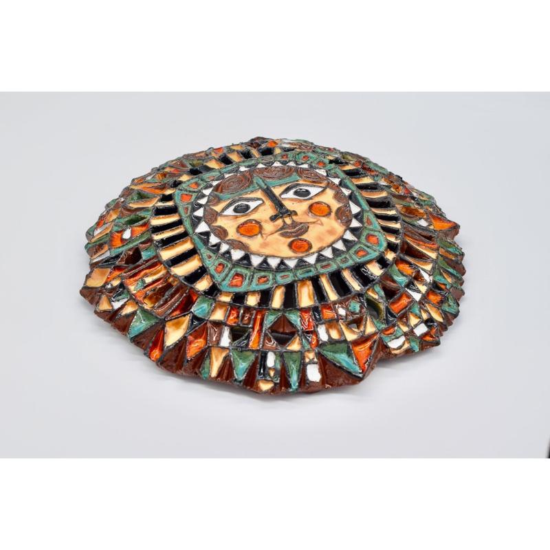 20ième siècle Soleil en céramique de Roland Zobel - Ateliers des Cyclades France Anduze, 1960s
