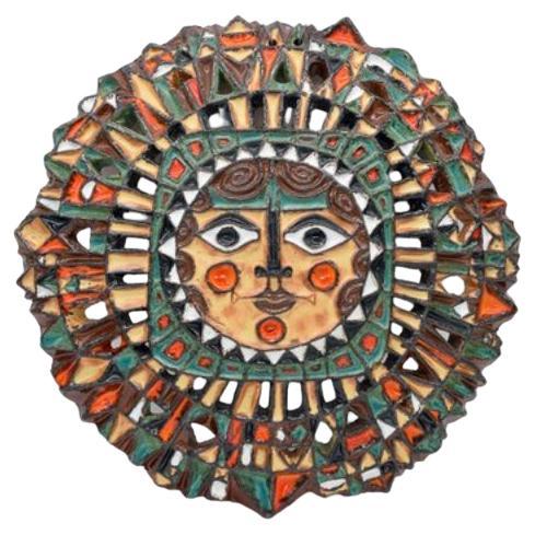 Soleil en céramique de Roland Zobel - Ateliers des Cyclades France Anduze, 1960s