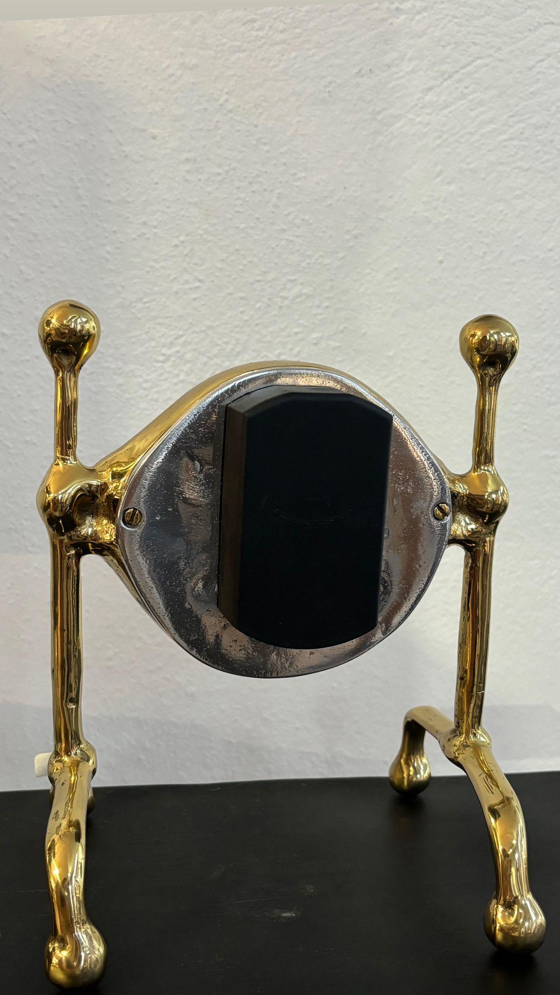 Brutalist Sun Clock D003 handmade in cast brass & aluminium For Sale