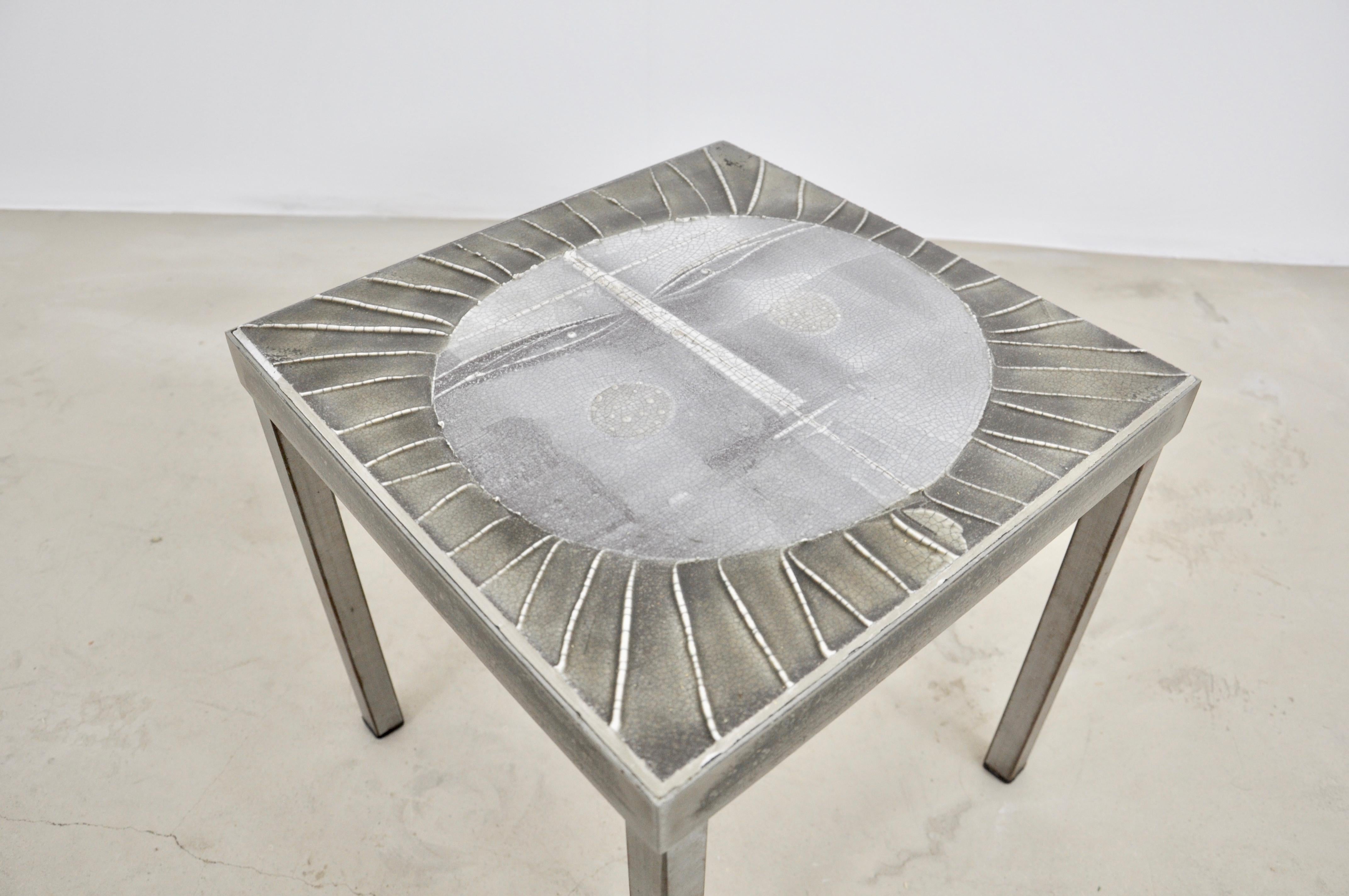Metal Sun Coffee Table by Roger Capron, 1960s