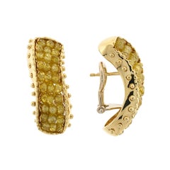 Sun Day 18 Karat Yellow Gold and Yellow Sapphire Earrings