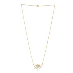 Sun Diamond 18 Karat Gold Pendant Necklace