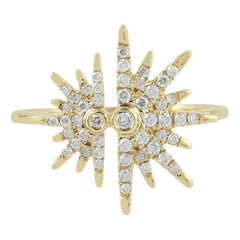 Sonne Diamant-Ring aus 18 Karat Gold