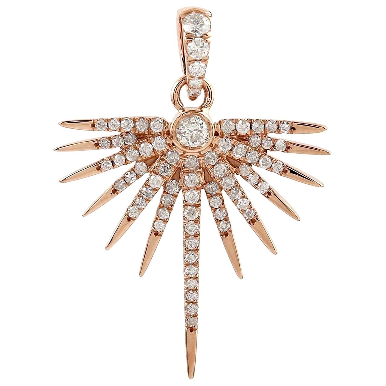 Modern Sun Diamond 18 Karat Gold Triple Pendant Necklace For Sale