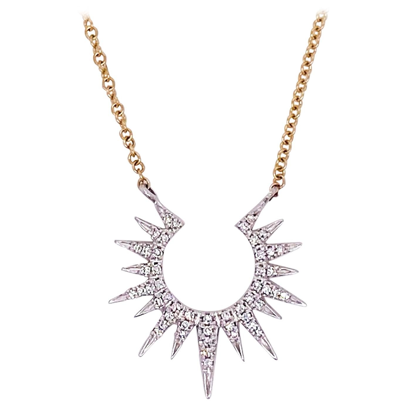Sun Diamond Necklace, Bright Diamonds 47 Diamond Necklace, Celestial Necklace