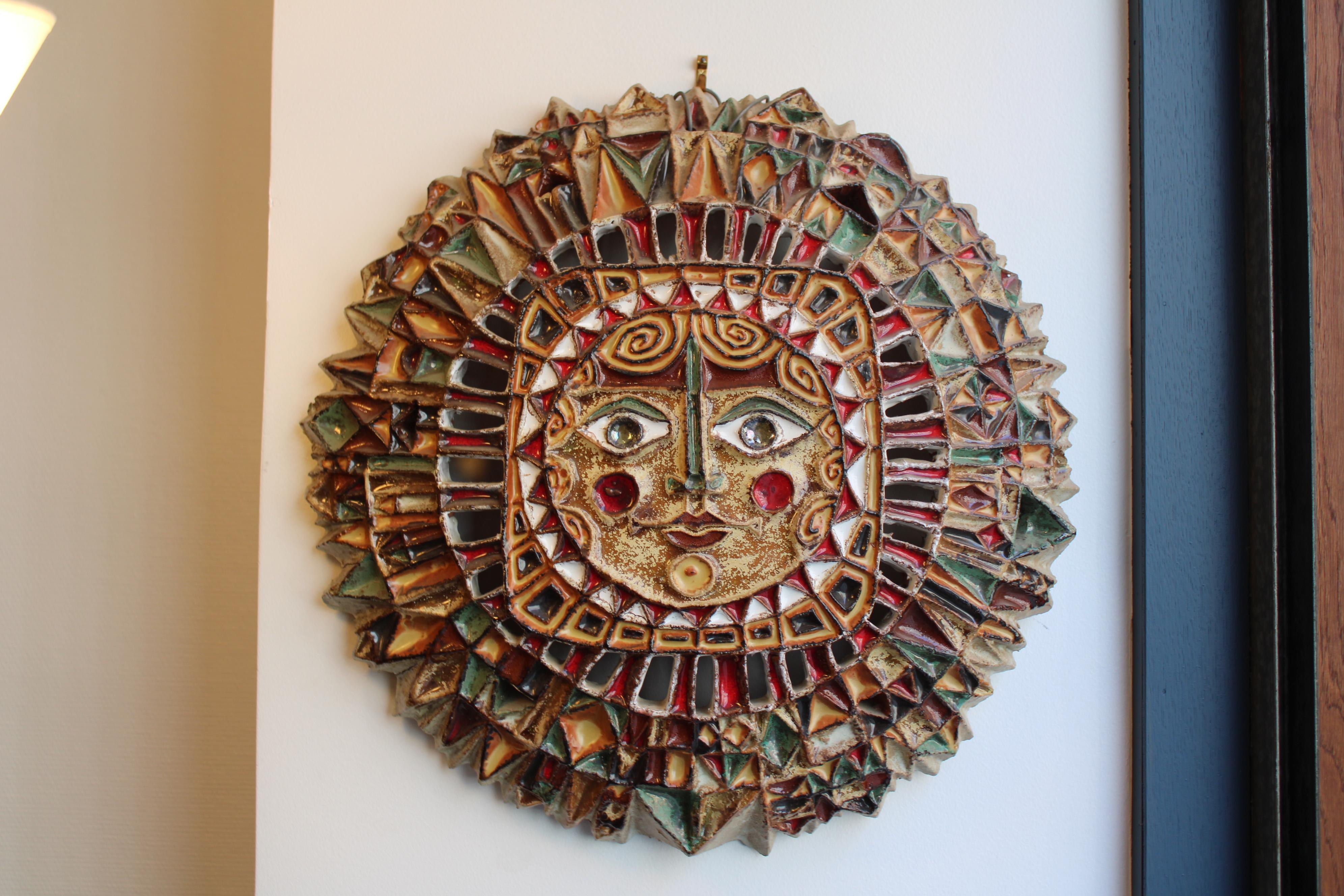 Sun shaped ceramic wall decor, Roland Zobel, 