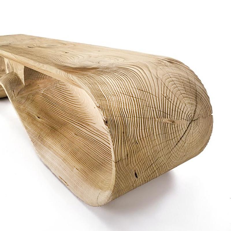 Sun Glasses Bench in Solid Cedar Tree Wood In New Condition In Paris, FR