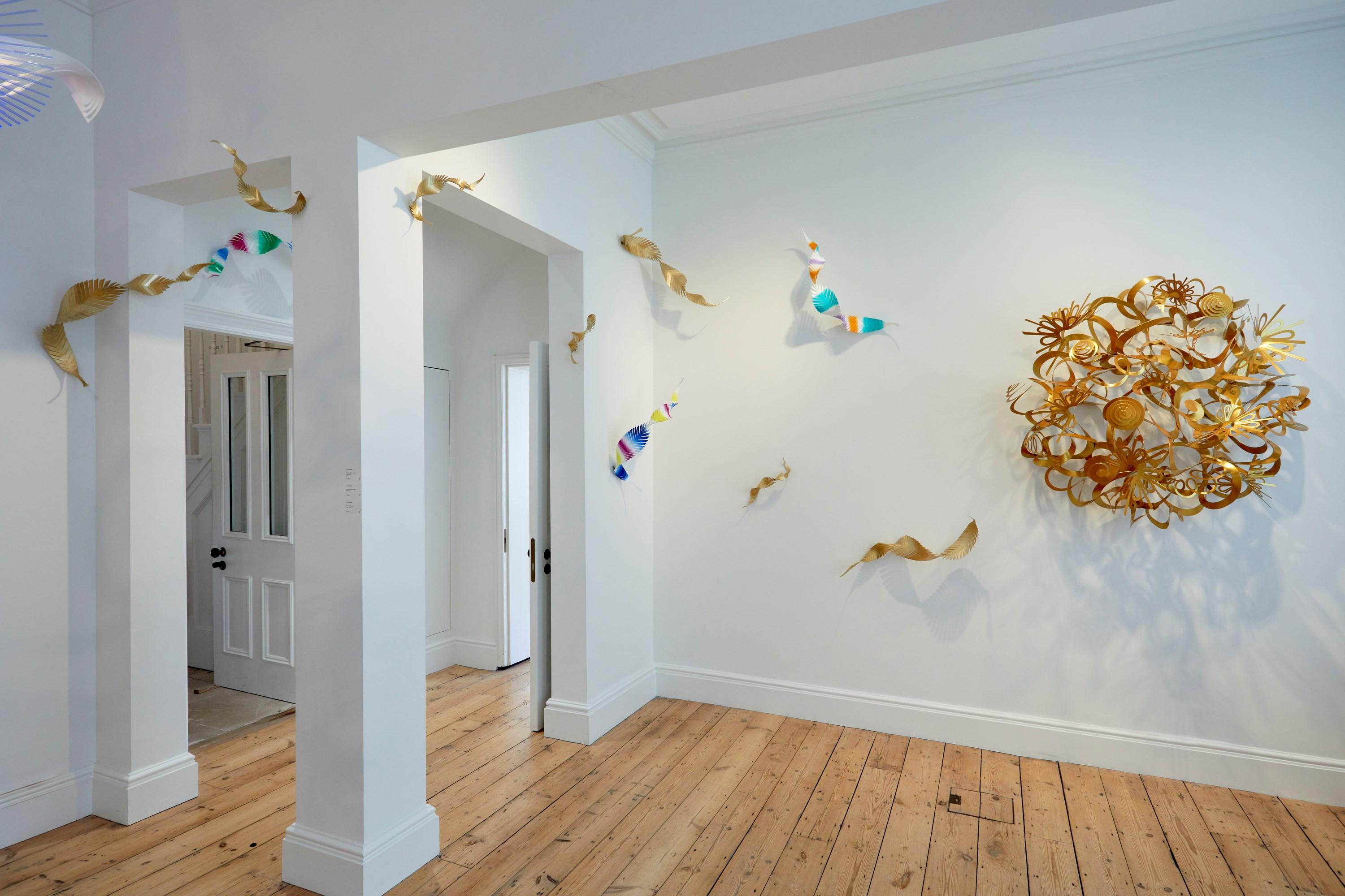 Organic Modern Sun Golden 108 No 2, a powder coated aluminium artwork by Tsai & Yoshikawa For Sale