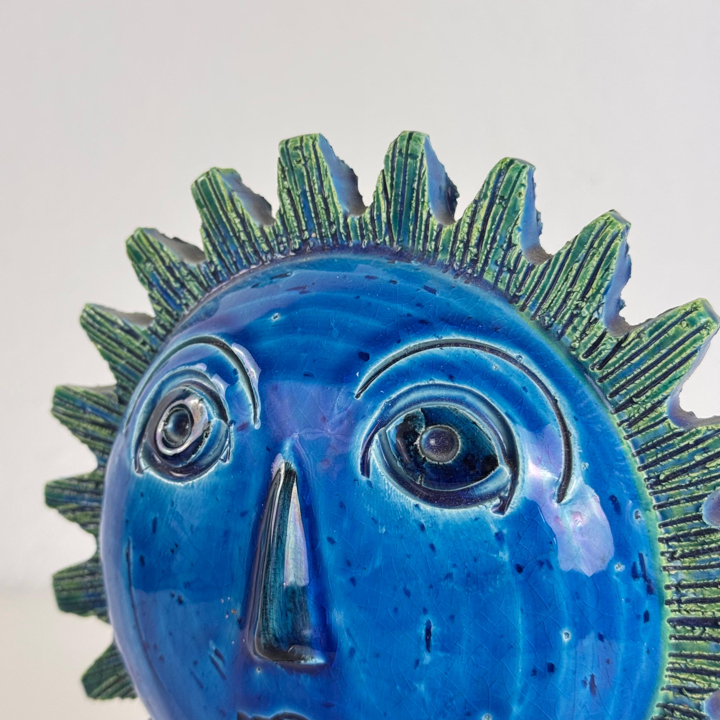 Sonnenkopf-Keramik-Skulptur von Aldo Londi für Bitossi, Italien, 1970er Jahre (Glasiert) im Angebot