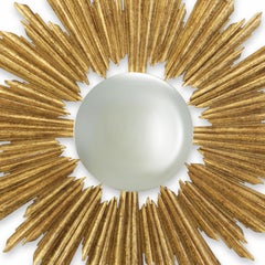 Sun King Mirror in Solid Wood with Antique Gold Paint