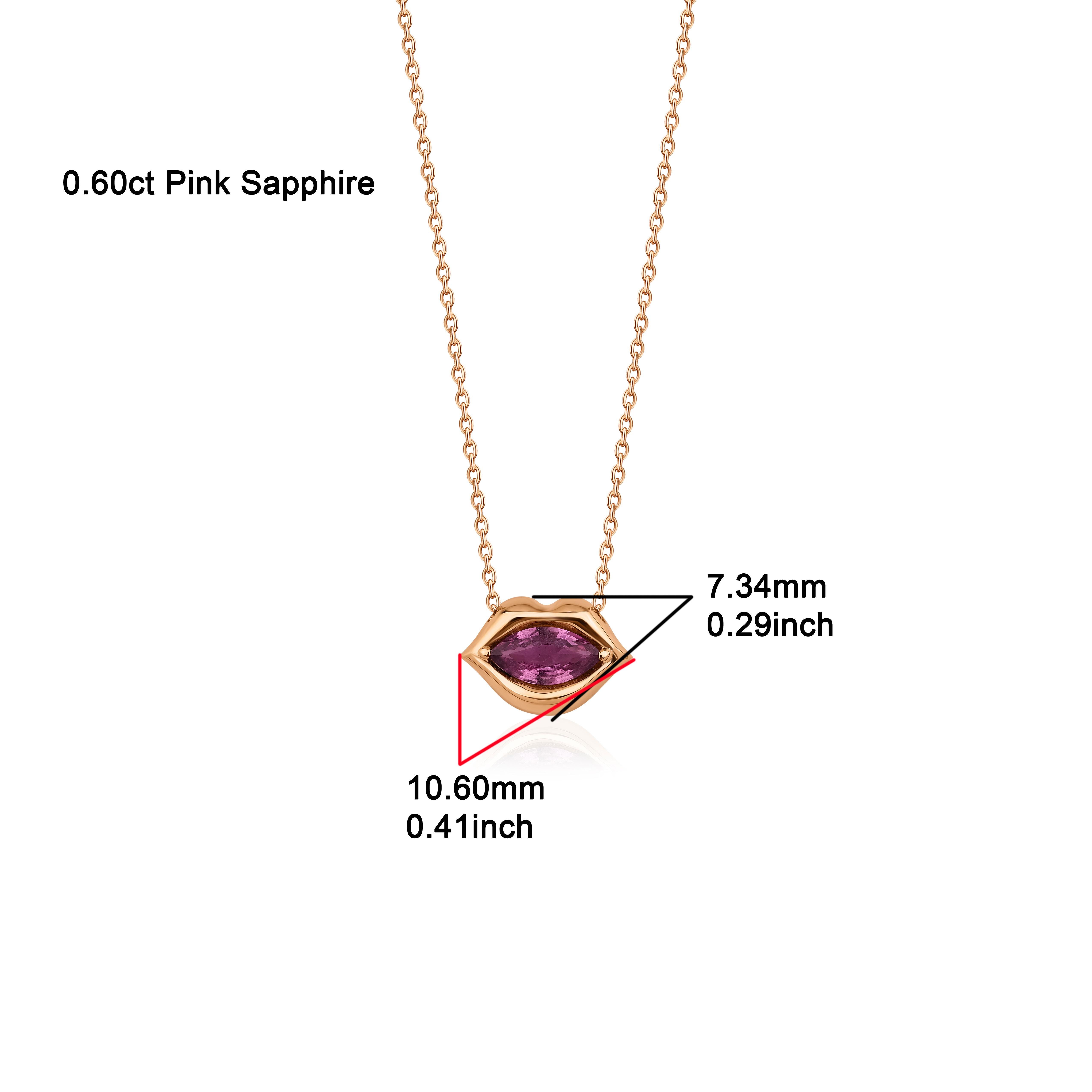 Sun Kissed Sapphire 0.60ct Solid Gold Necklace For Sale 2