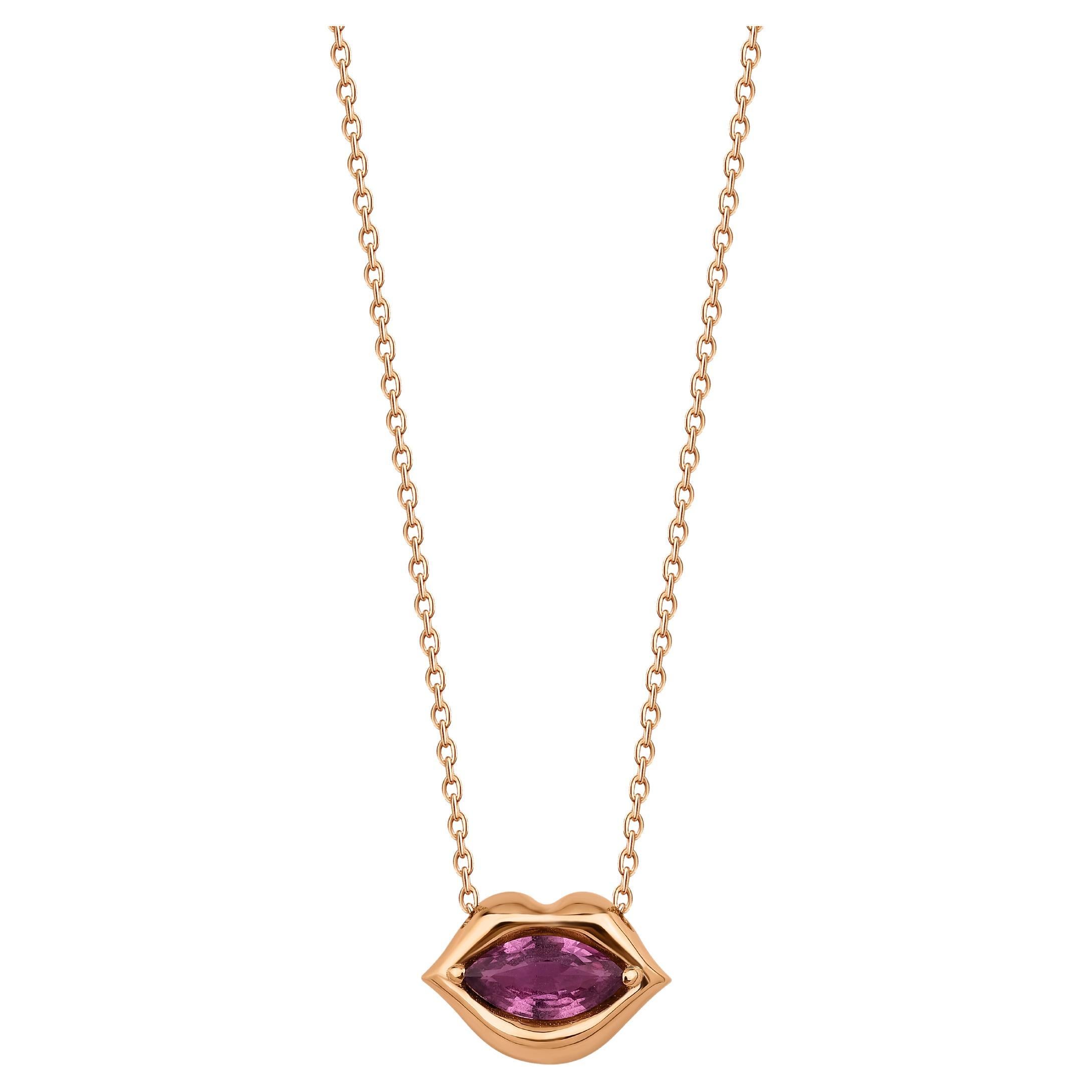 Sun Kissed Sapphire 0.60ct Solid Gold Necklace For Sale