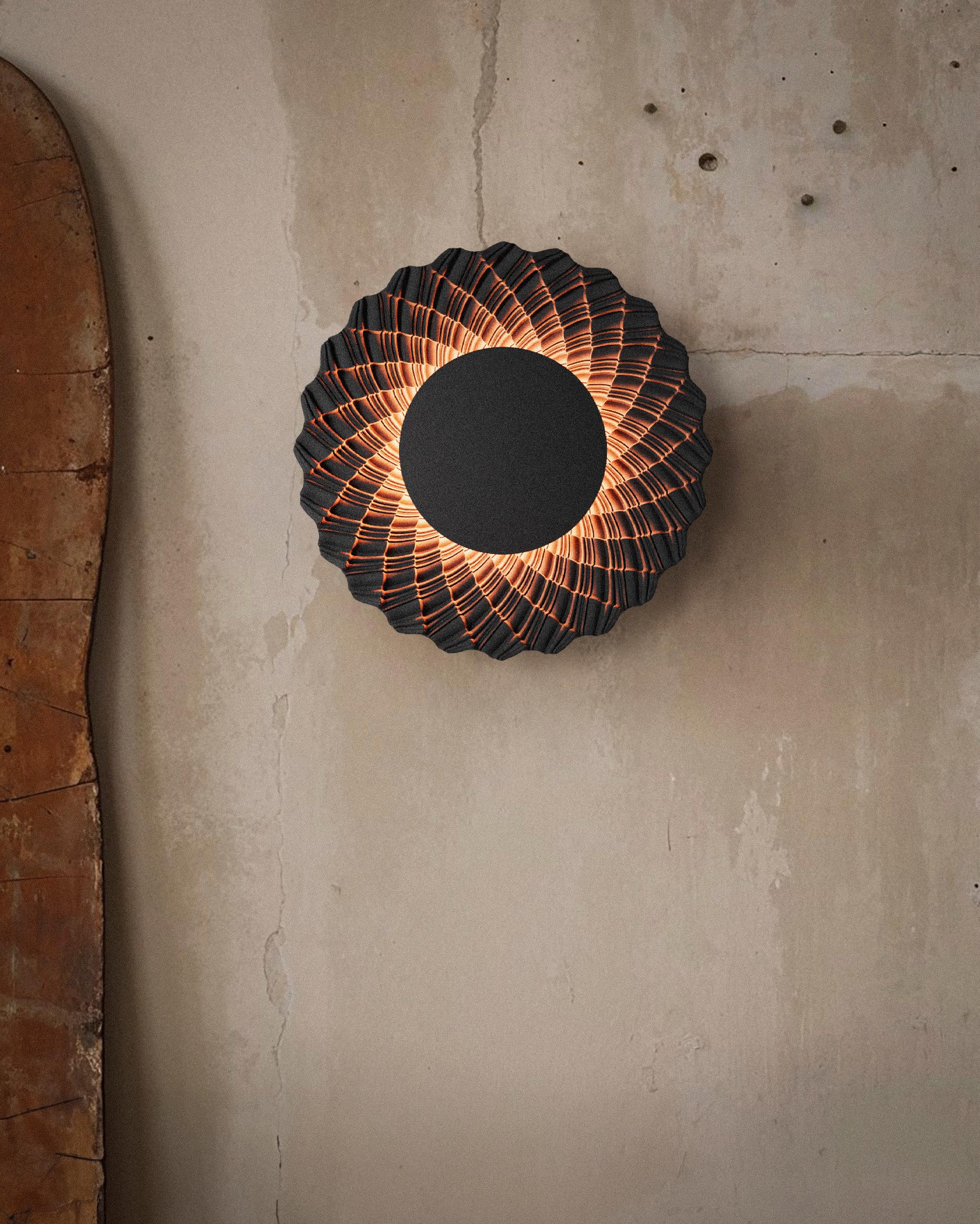 Mid-Century Modern Sun Lamp VXS.02 - Wall Mounted Sconce - 3D Printed Sand For Sale