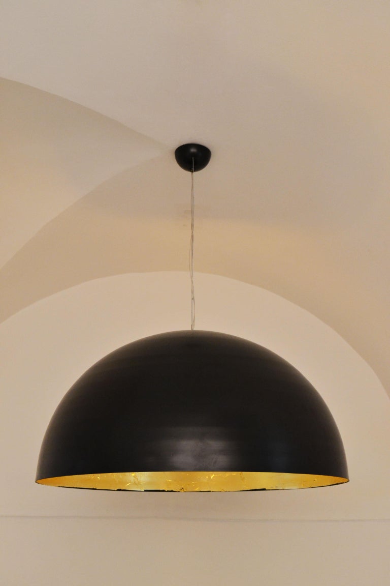 Sun Large Round 24 Karat Gold Leaf Ceiling Light By Element Co