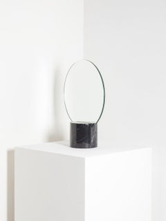 “Sun Mirror Brass” Black Marquina Marble Minimalist Mirror by Aparentment