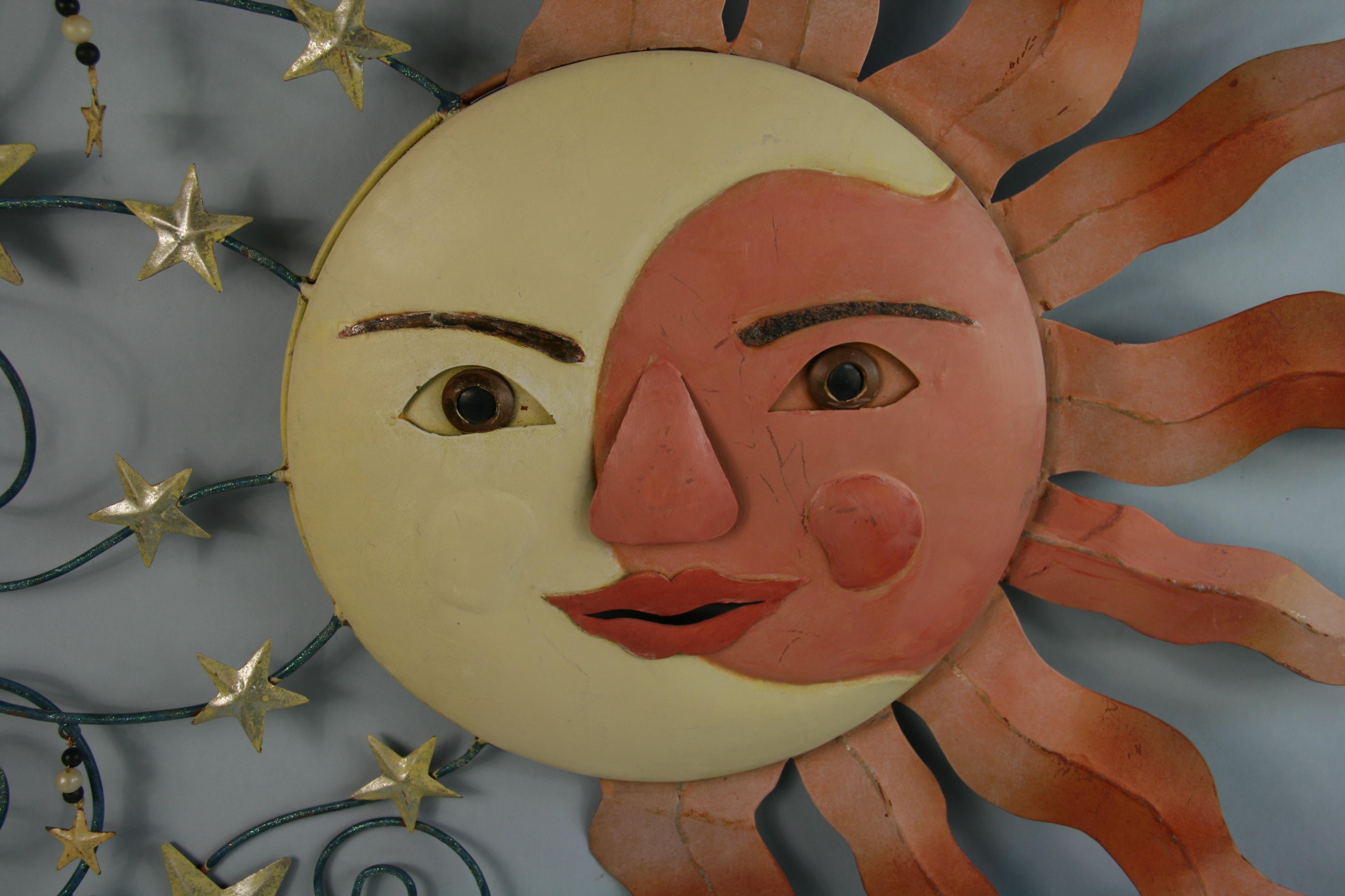 Sun Moon  and  Stars Metal Wall Sculpture 1