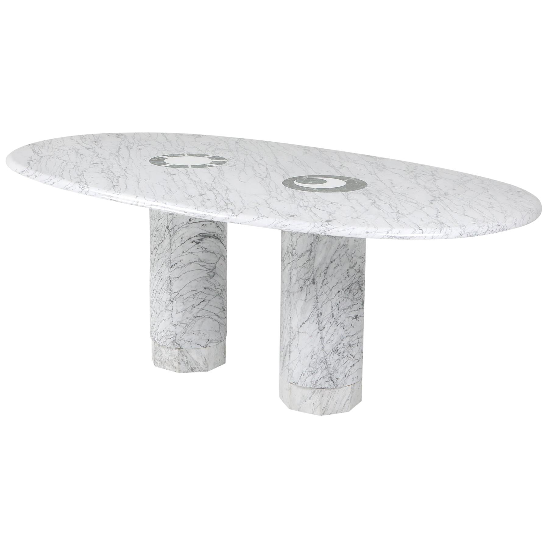Sun and Moon Marble Dining Table by Adolfo Natalini for Up and Up