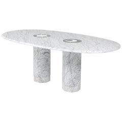 Sun & Moon Marble Dining Table by Adolfo Natalini for Up & Up, 1990s