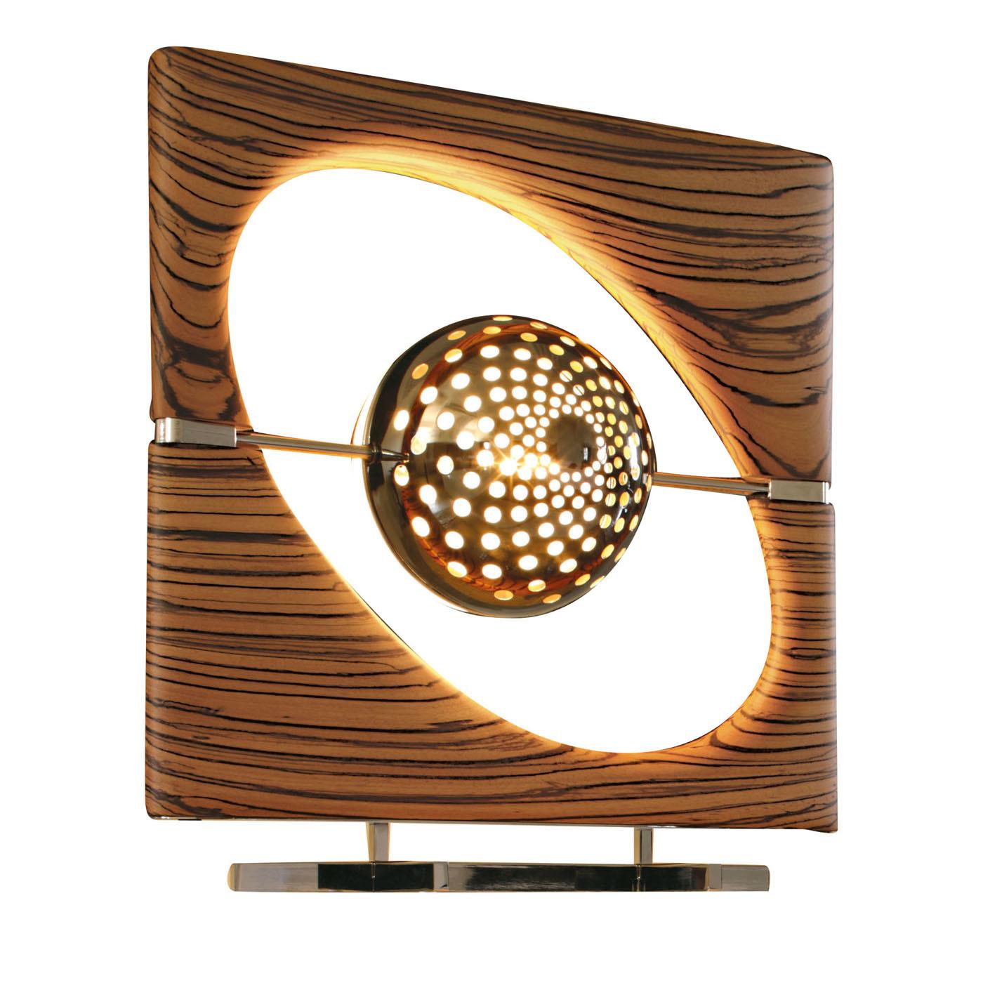 Italian Sun Ra Zebrano Table Lamp by Roberto Lazzeroni