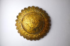 Sun Sconce by Ferro Arte, Metal and Gold Leaf, Spain, 1960