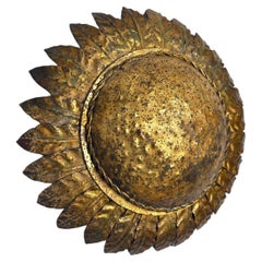 Sun Sconce by Ferro Arte, Metal and Gold Leaf, Spain, 1960