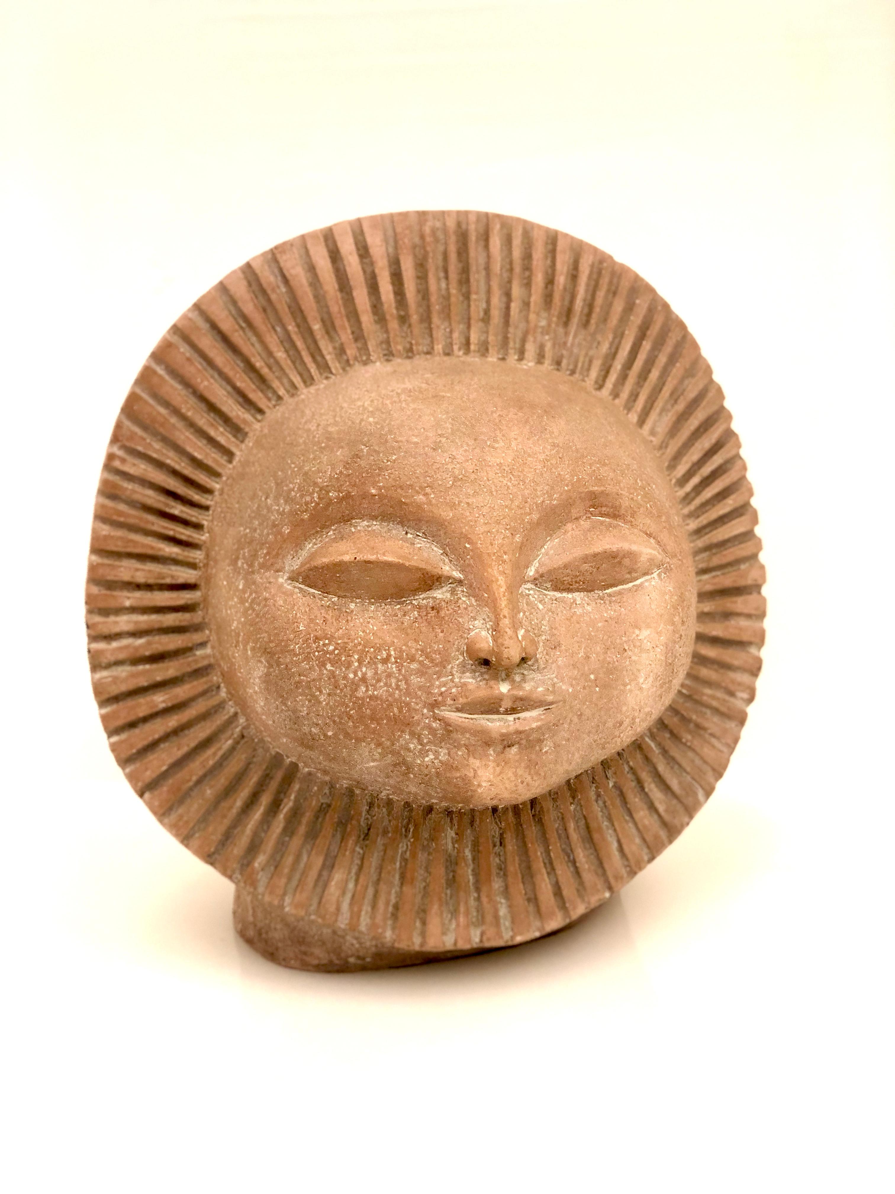 Plaster ceramic sculpture finished in terracotta tone by Paul Bellardo for Austin Productions. Stamped with 1968 date.
 
