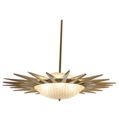 Sun-shaped light fixture, Murano, Brutalist, 20th century