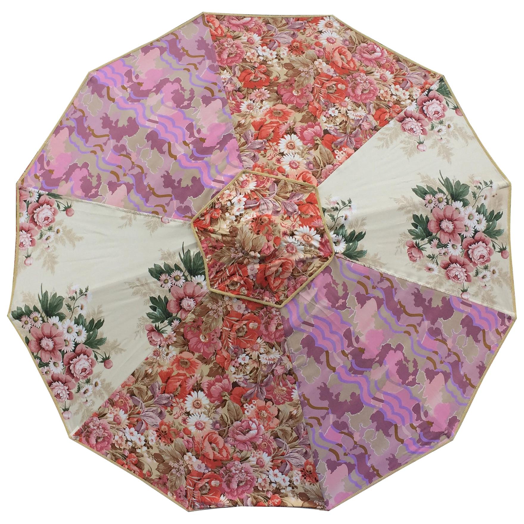 Sun Umbrella Beach Umbrella Vintage Fabric by Sunbeam Jackie For Sale