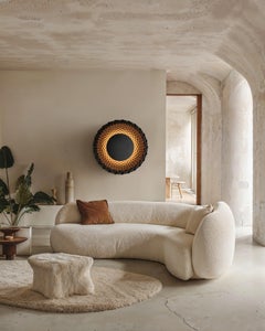 Sun Wall Lamp, 3D-Printed Sand, Parametric Atmospheric, Mood Lighting