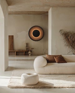 Sun Wall Lamp, 3D-Printed Sand, Sculptural Organic, Ambient Mood Lighting