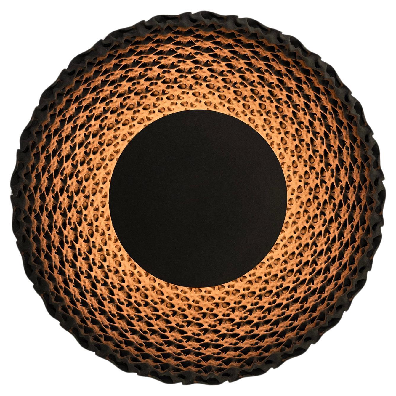 Sun Wall Lamp, 3D-Printed Sand, Sculptural Organic, Ambient Mood Lighting For Sale