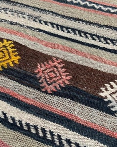 Sun-Washed Sage Turkish Kilim • Handmade Vintage Flatweave Rug (5×8)