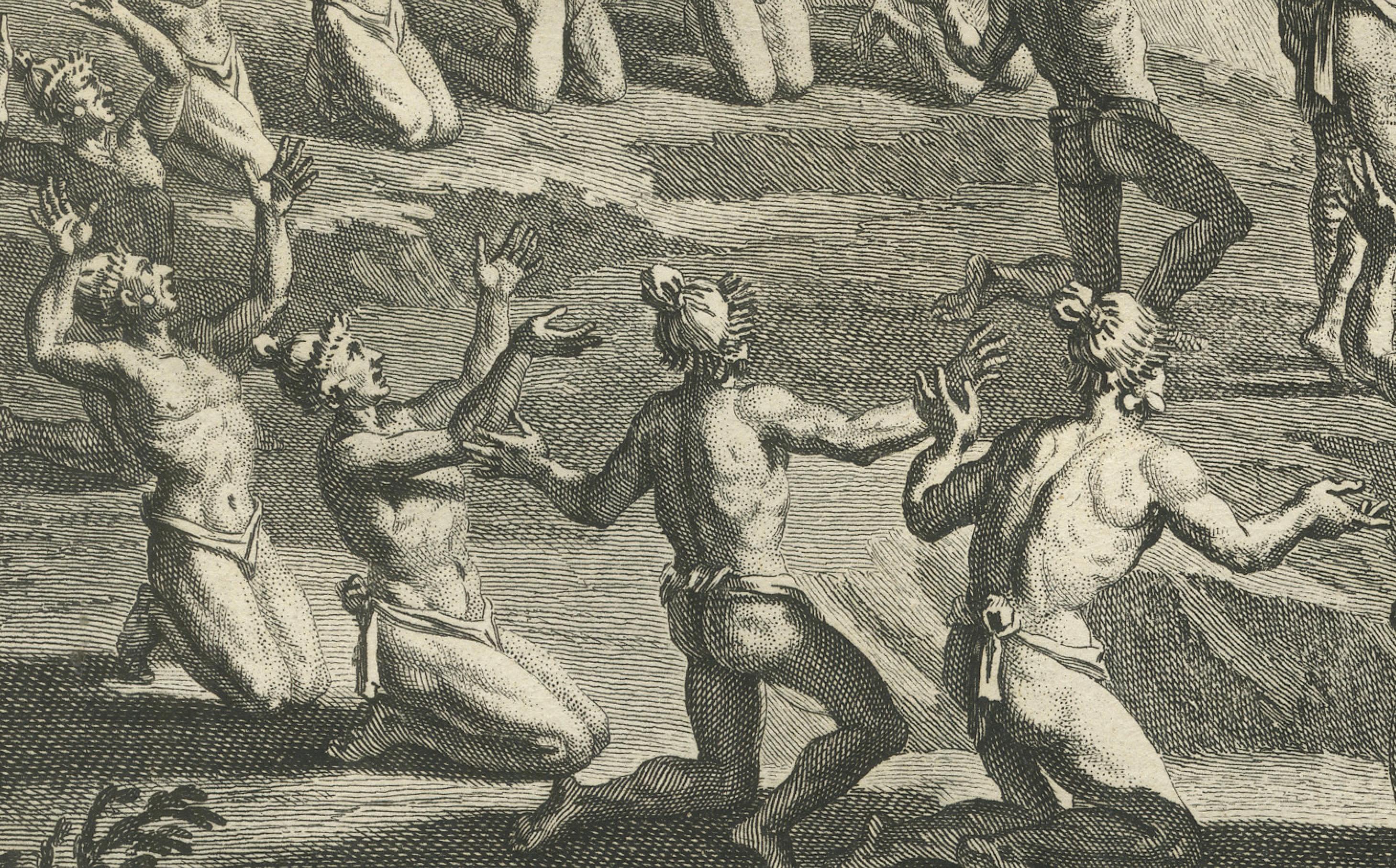 Sun Worship Rituale der Floridianen, dargestellt in Sacrificial Ceremonies, 1734 (Graviert) im Angebot