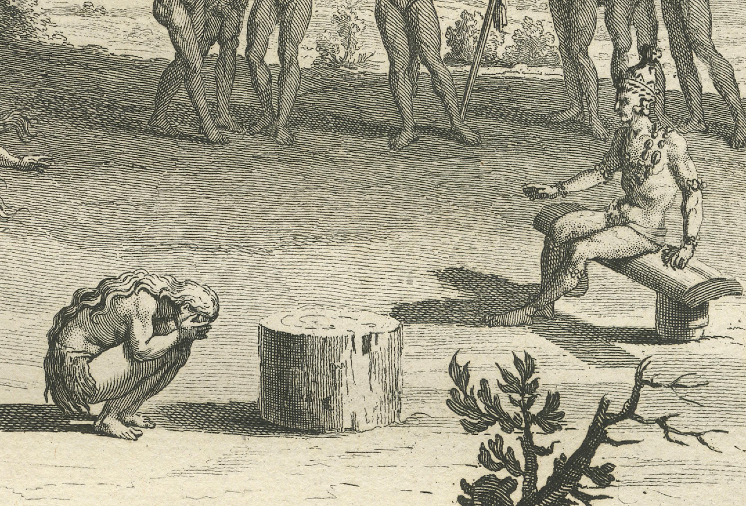 Sun Worship Rituale der Floridianen, dargestellt in Sacrificial Ceremonies, 1734 (Papier) im Angebot