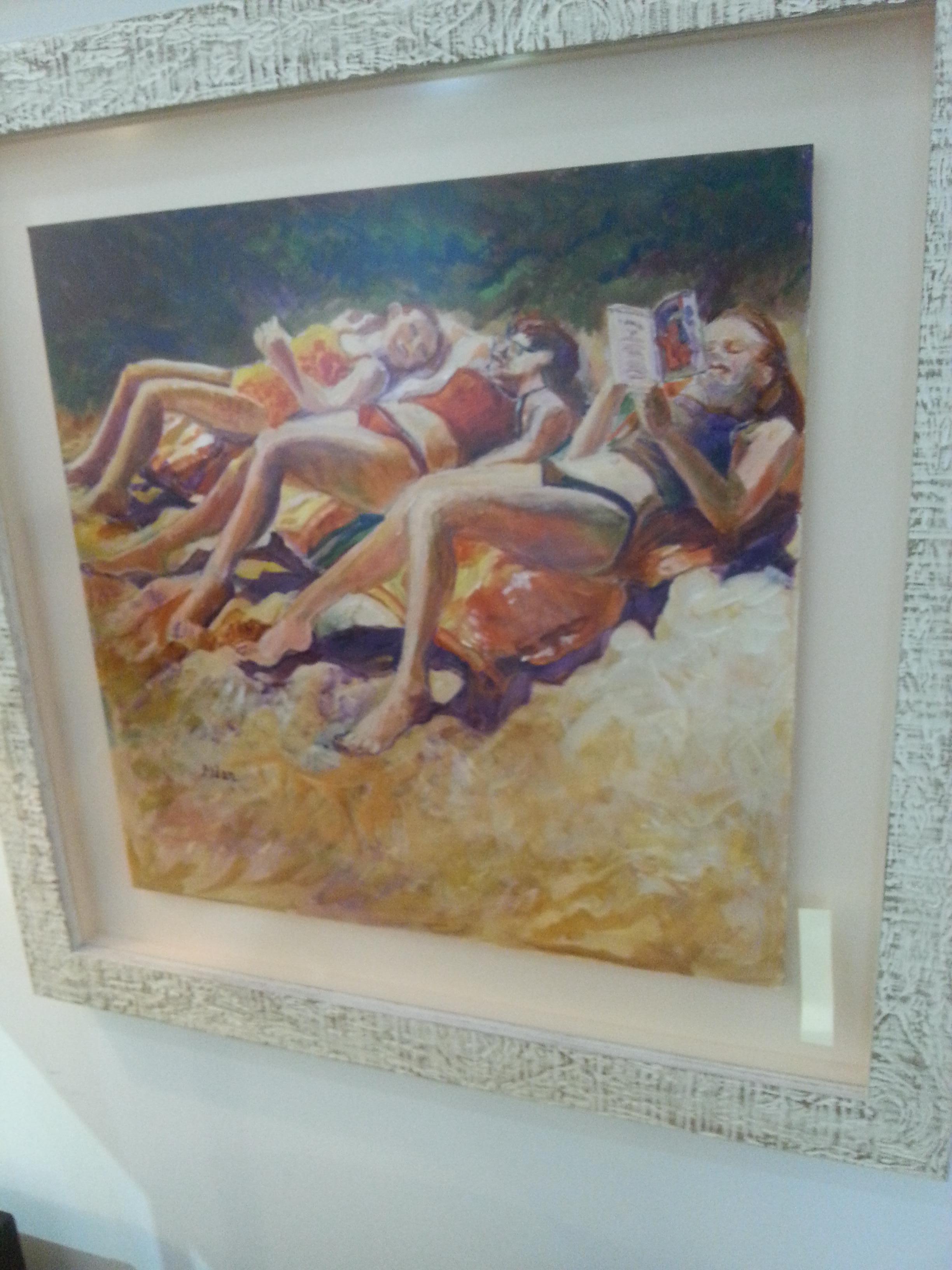 Scène de plage avec des baigneurs au soleil, aquarelle de Selma Alden. Taille de l'image : 17 x 16,75

Artiste répertorié : Selma Alden travaille comme conservatrice pour la Cape Cod Art Association. Bien qu'elle ait fréquenté la Museum School et