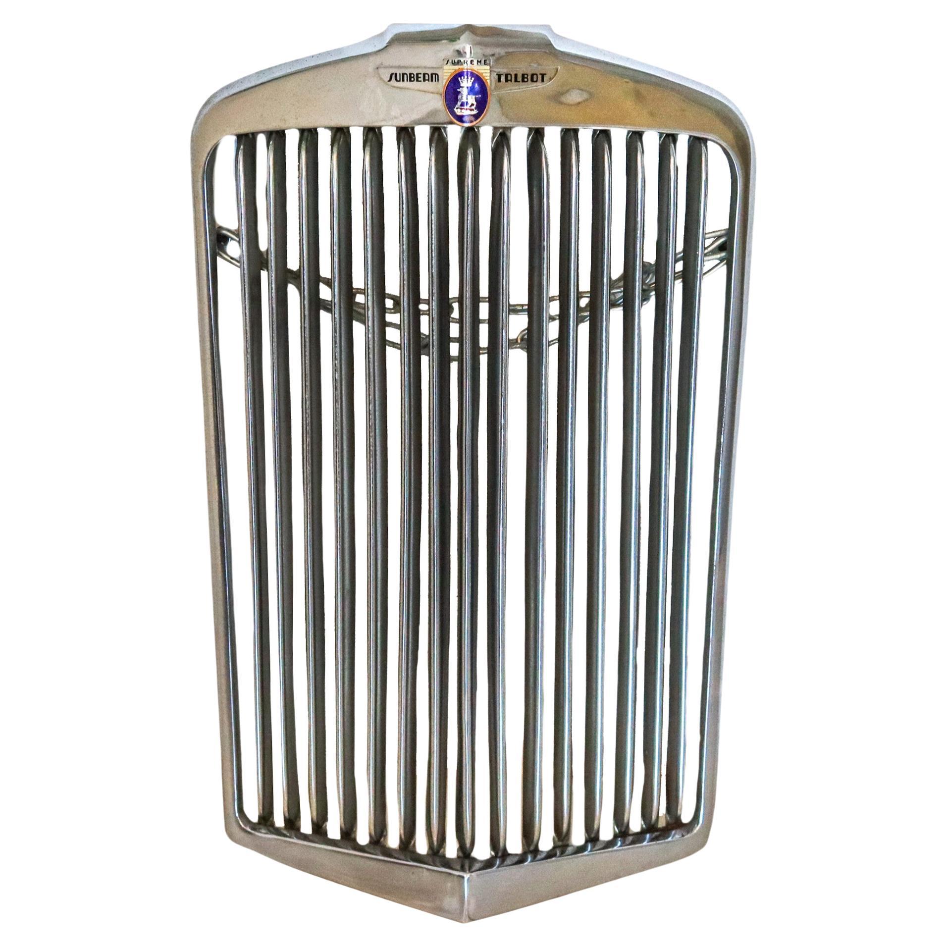 Sunbeam Supreme Talbot Rare 1947 Radiator Cover Front In Steel And Enamel For Sale