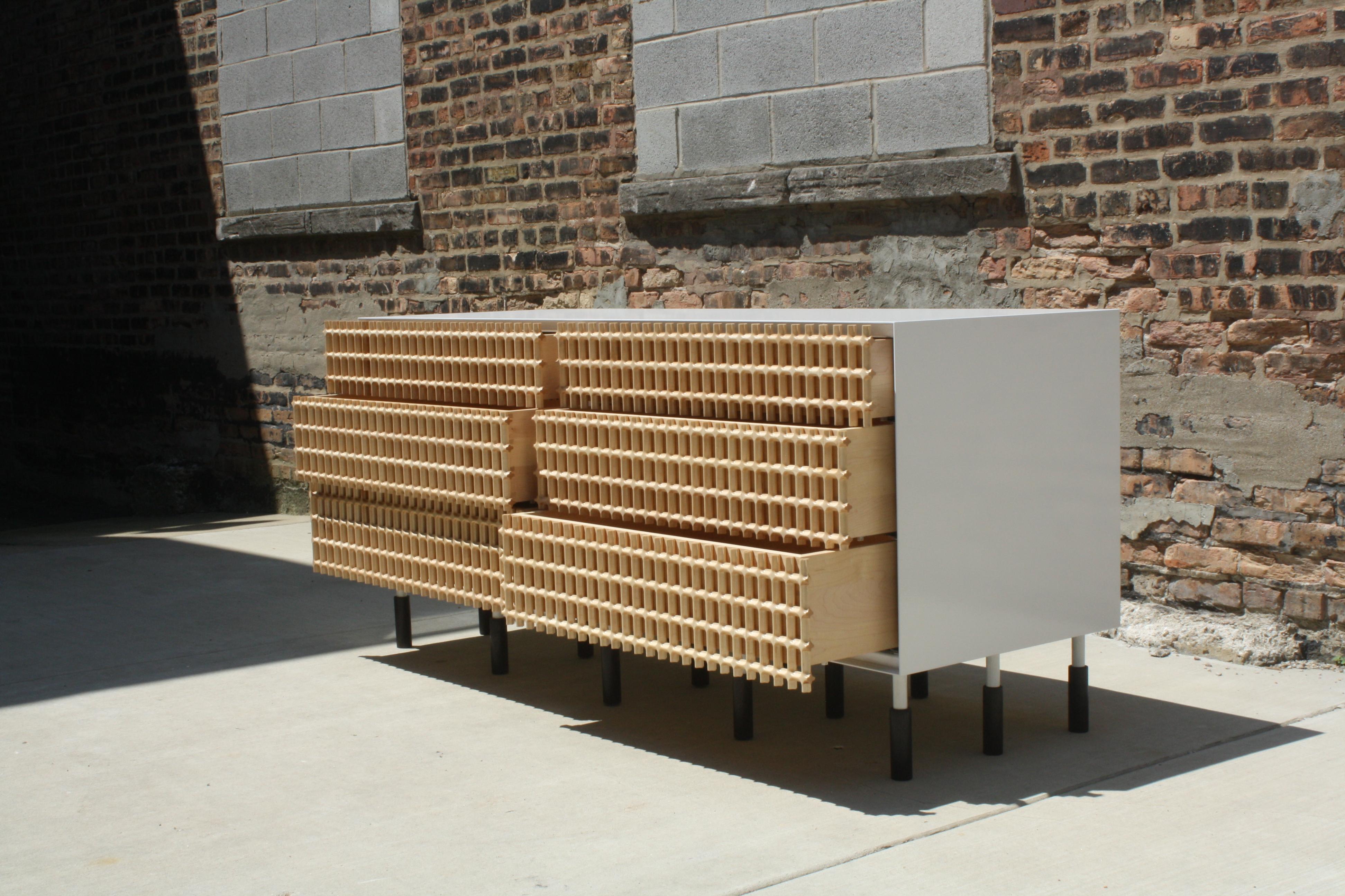 Hand-Carved Sunbreaker Limited Edition Credenza or Sideboard by Laylo Studio