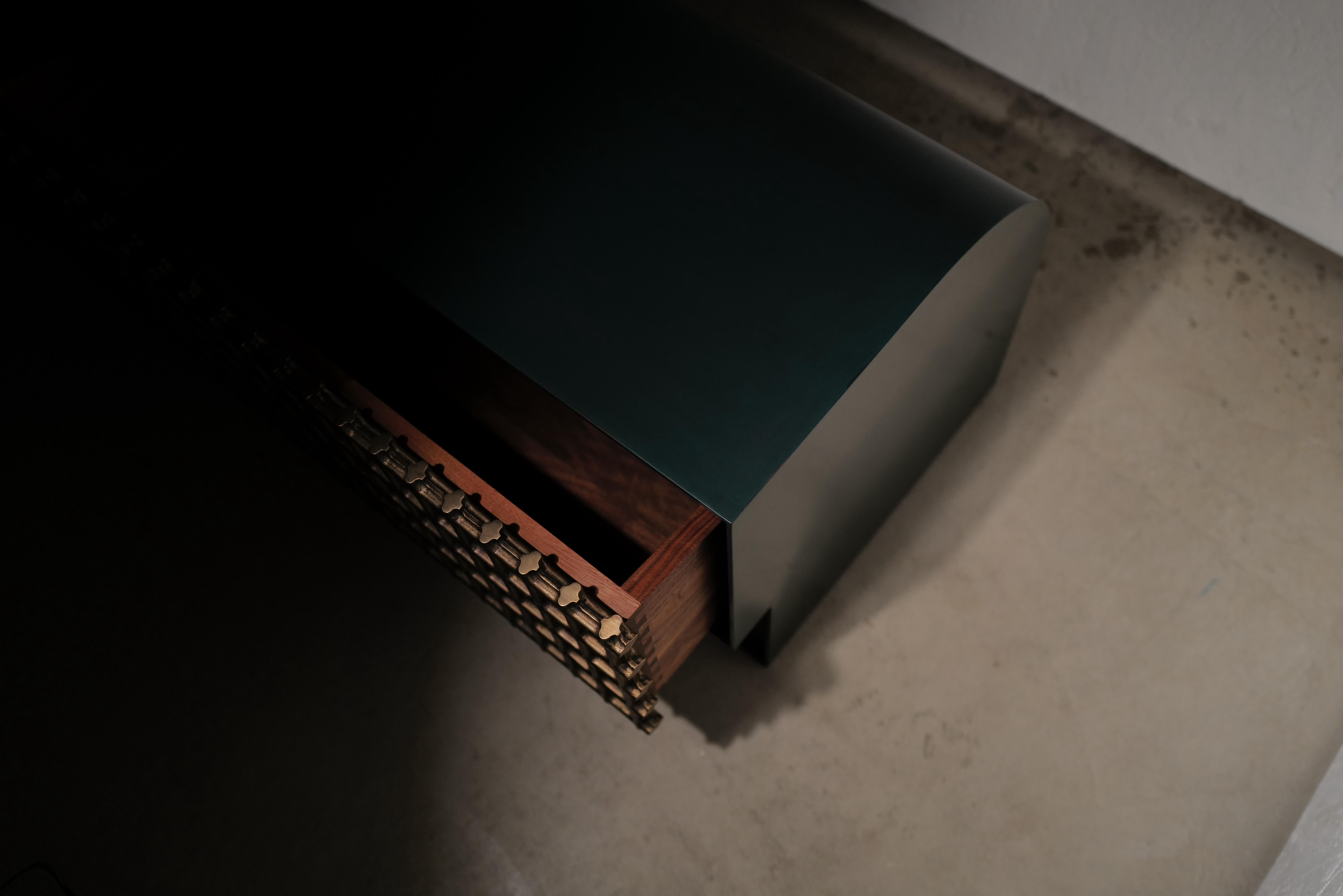 Sunbreaker Two Drawer Bench by Laylo Studio For Sale 2